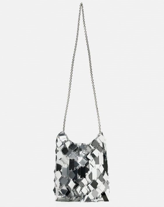 Sac Zara argenté.
