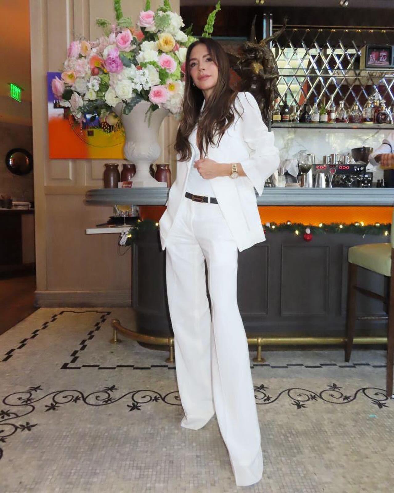 Victoria Beckham lors de son déjeuner d'affaires.