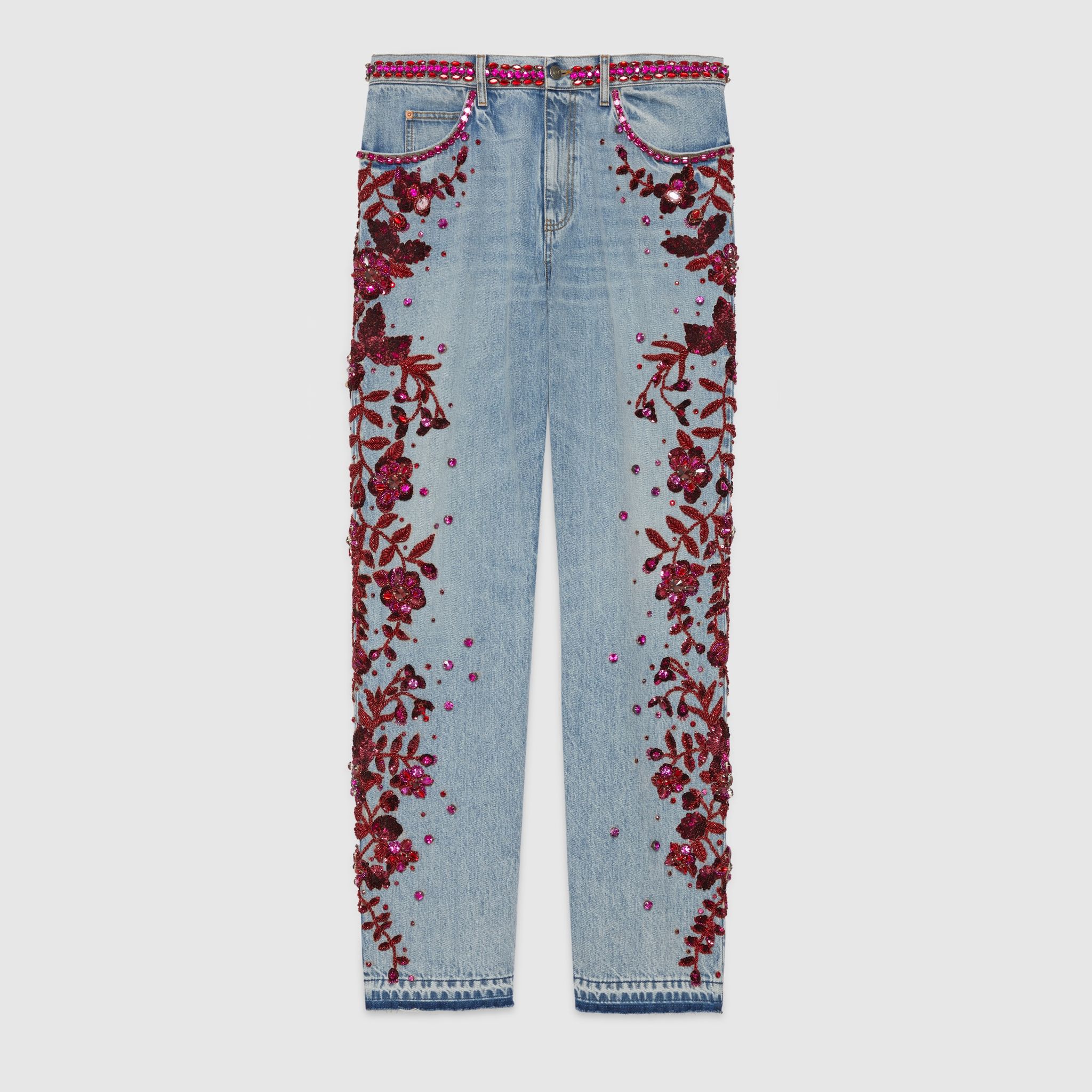 Jean homme avec broderie fleurs Gucci (9 800 euros).