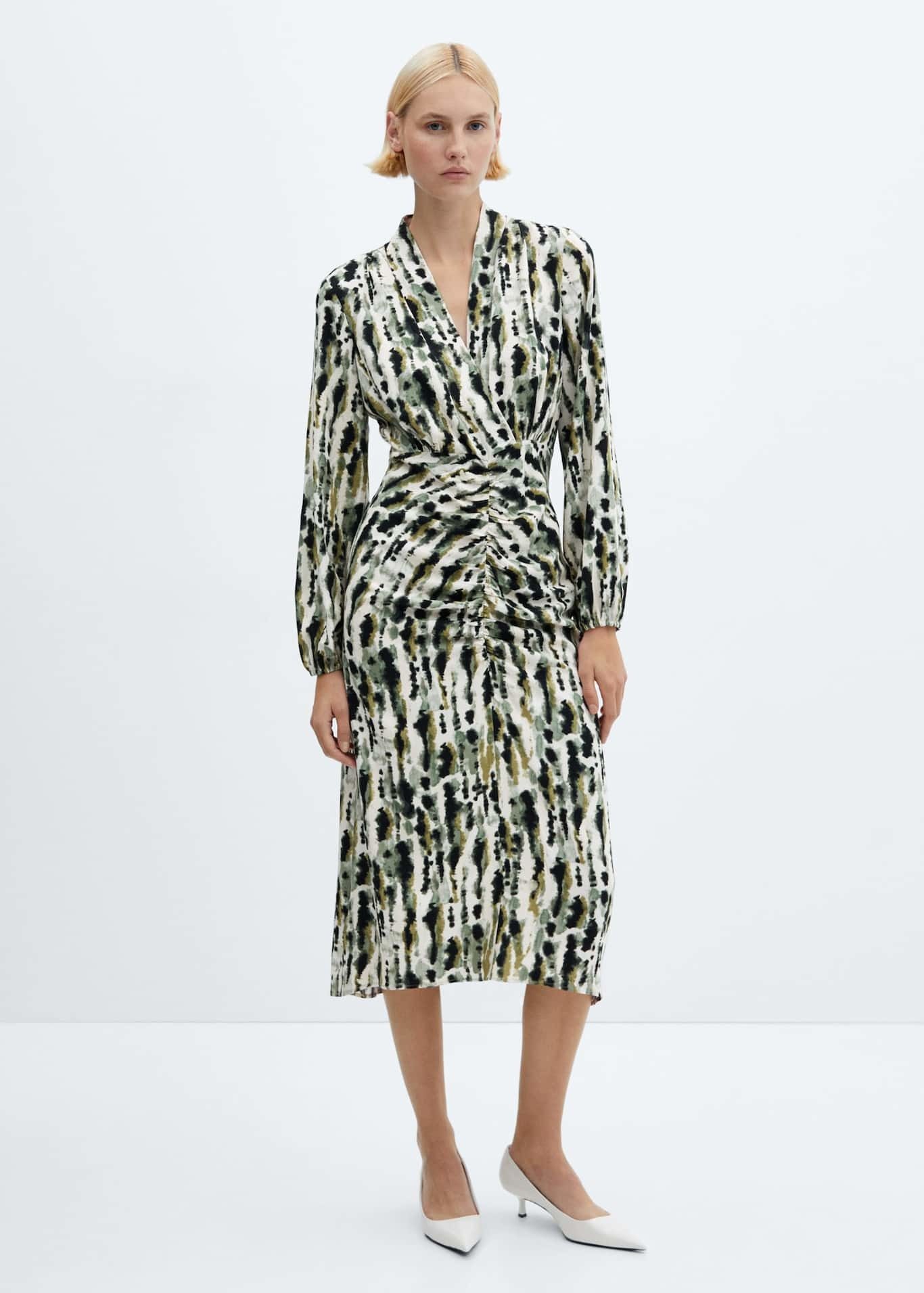 Robe midi imprimée mangue (39,99 euros).