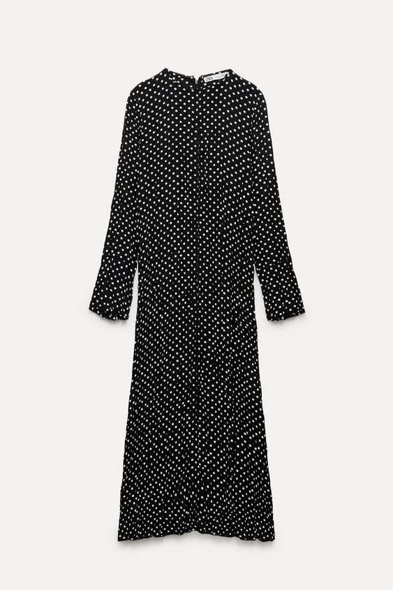 Robe à pois Zara, réduite à 9,99 euros.