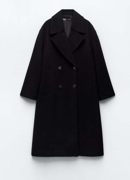 Manteau noir Zara.