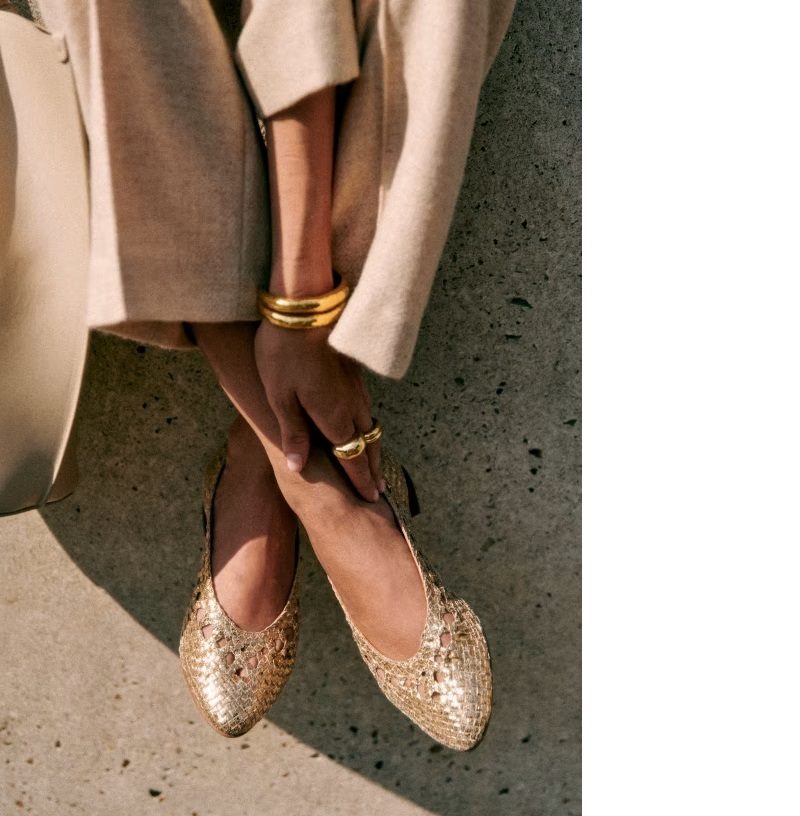 Ballerines pointes dorées, S
