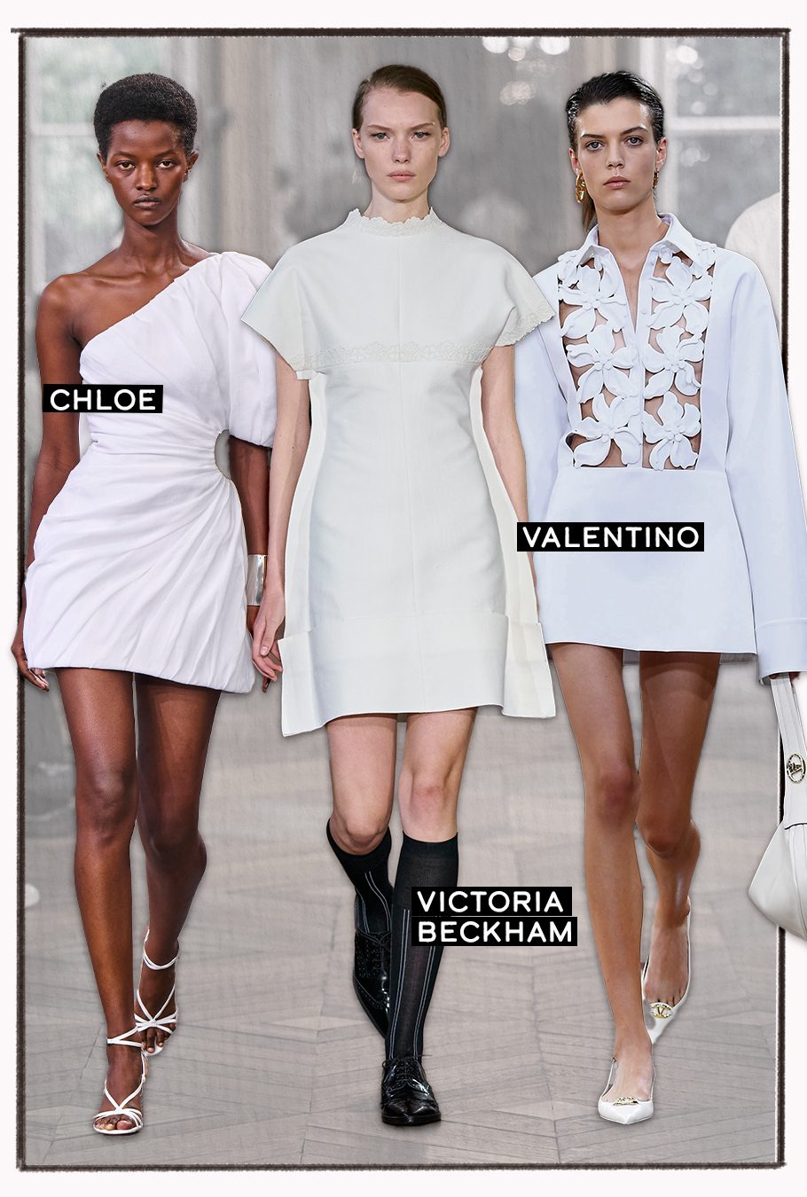 Mini robes dans les collections printemps-été 2024.