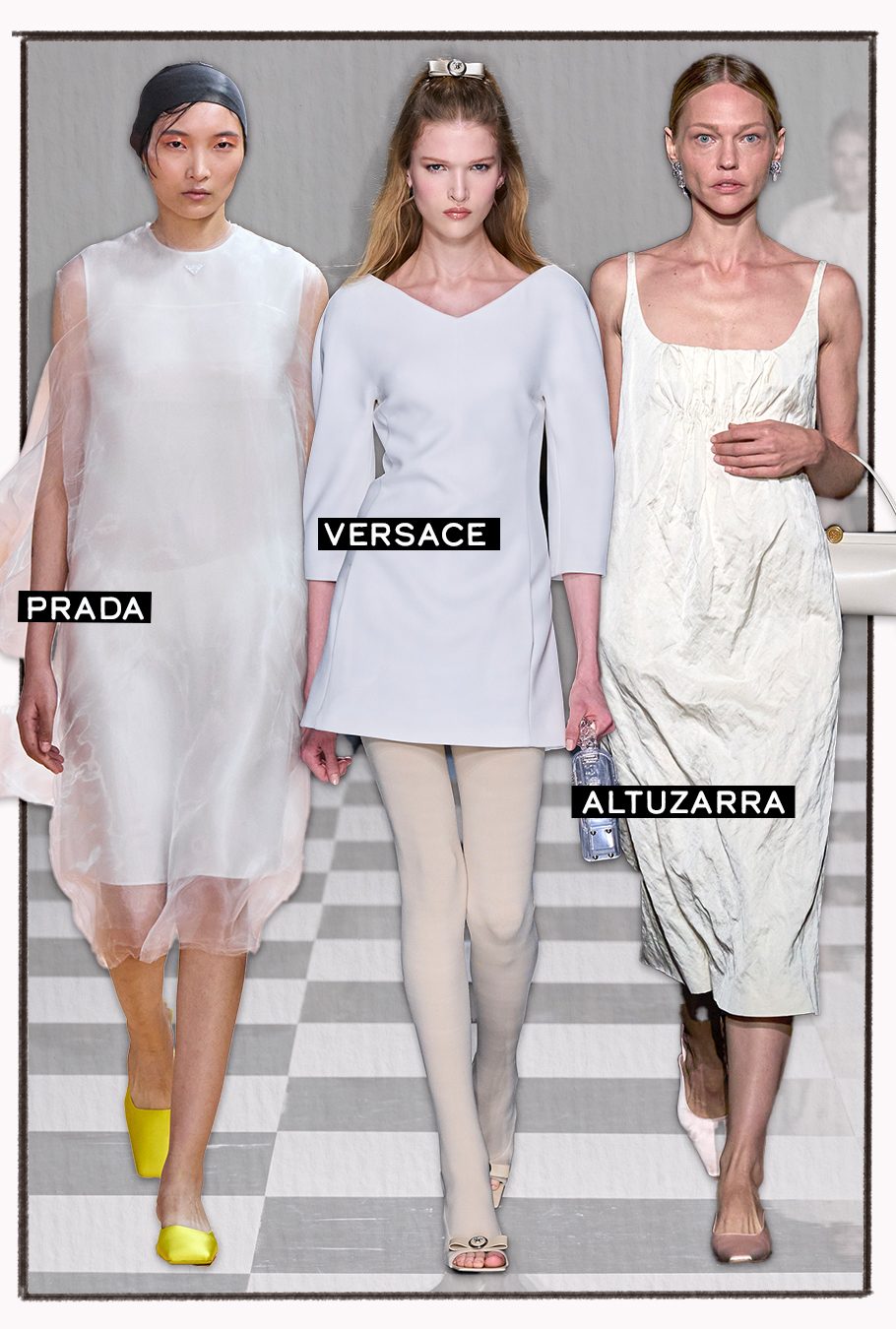 Robes minimalistes dans les collections printemps-été 2024.