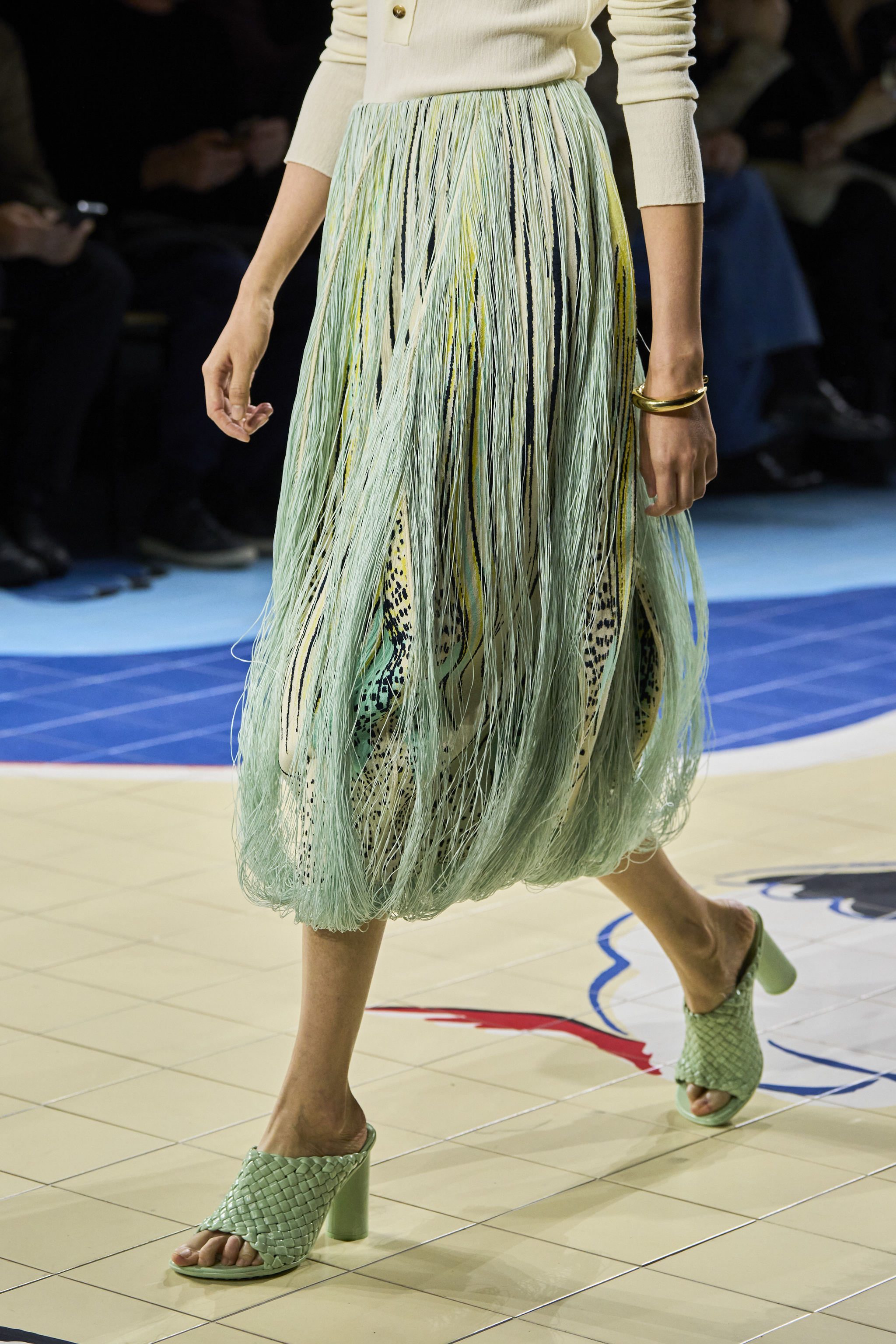 Les mules, les chaussures tendance du printemps. Défilé Bottega Veneta.