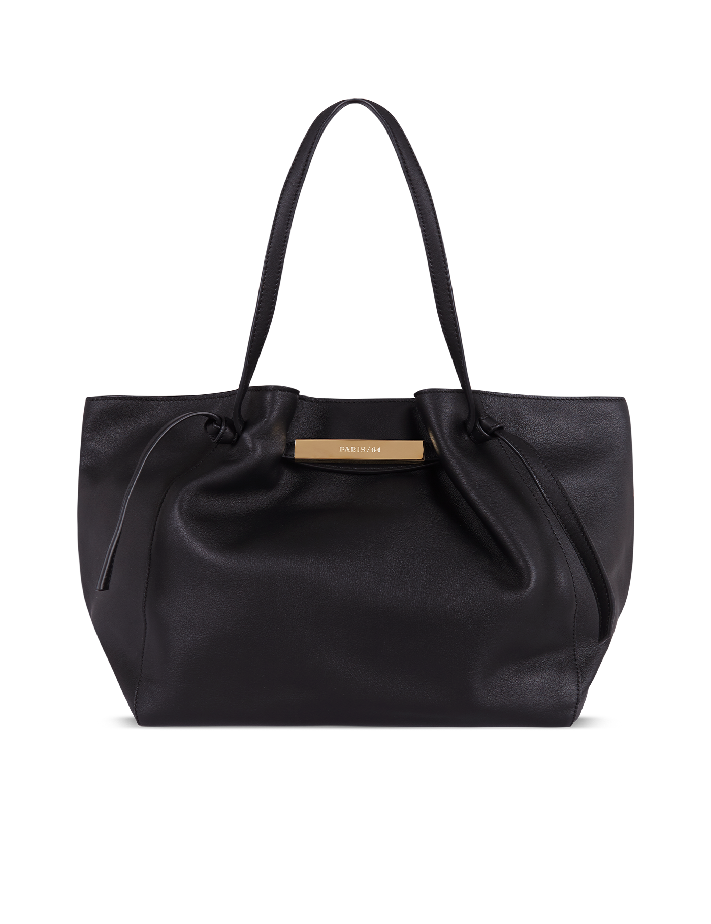 Sac cabas en cuir de vachette souple noir Paris 64.