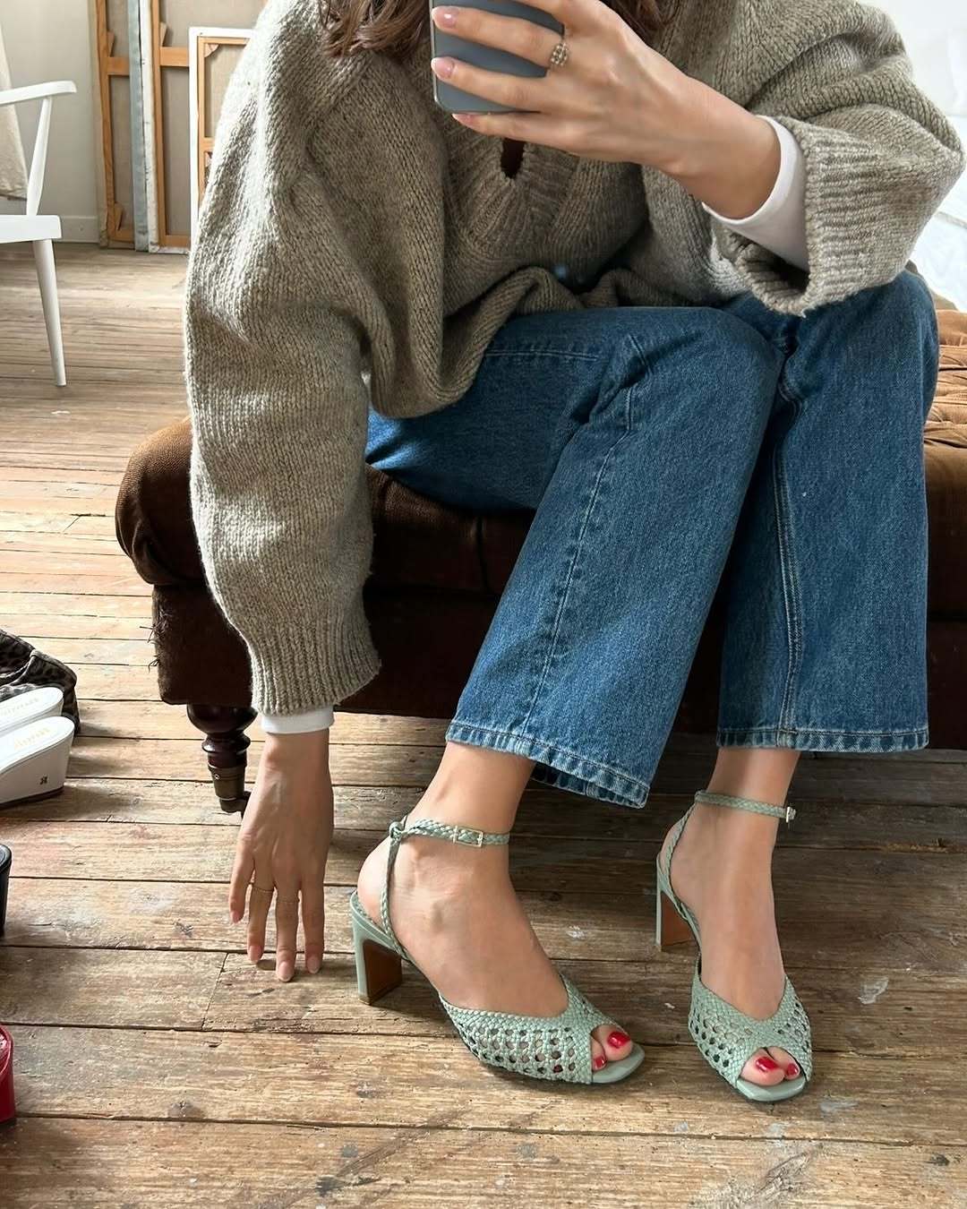 Jeanne Damas Rouje Sandales.