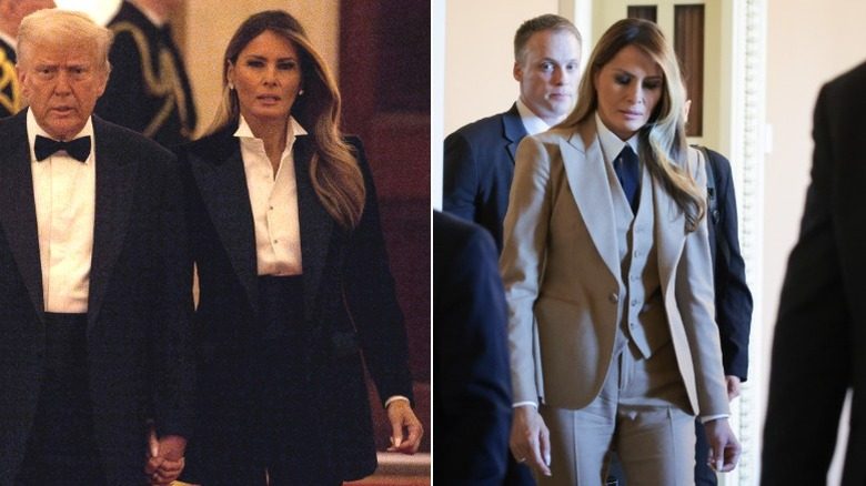 Melania Trump portant des costumes lors d'événements officiels