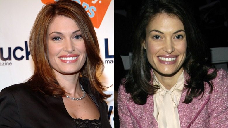 Kimberly Guilfoyle avec des cheveux de longueur d'épaule à partie latérale et avec des cheveux plus foncés