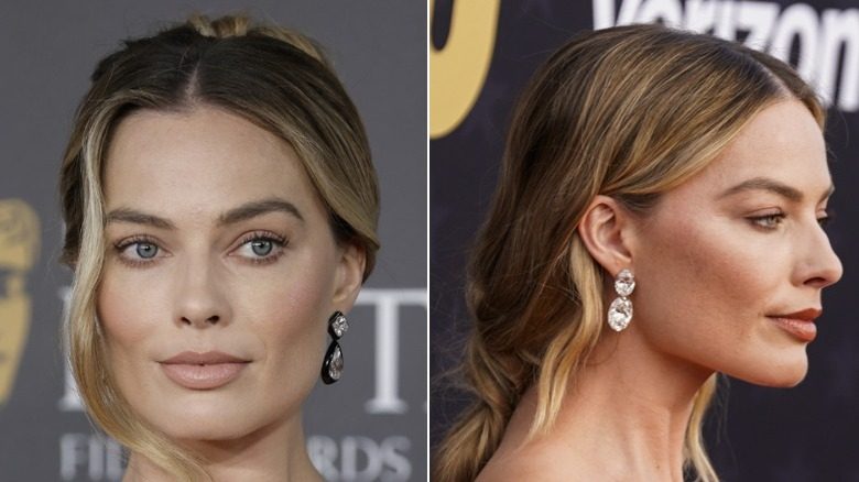 Margot Robbie aux racines des cheveux noirs