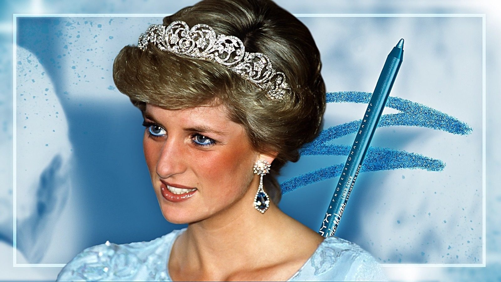 Nous avons recréé le look de l'eye-liner bleu de la princesse Diana avec une trouvaille budgétaire et transformé en une fille informatique des années 80