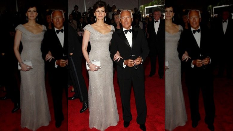 Julia Roberts dans une robe armani argentée au Gala Met 2008