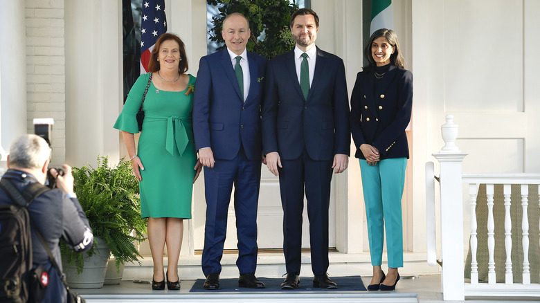 Usha et JD Vance avec Irish Taoiseach et Mary O'Shea