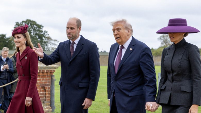 Kate Middleton, Prince William, Donald Trump et Melania Trump Walking
