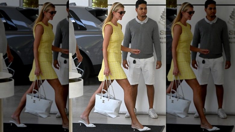 Ivanka Trump en mini jaune en octobre 2023