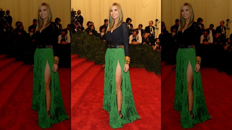 Ivanka Trump avec une jupe verte au Met Gala 2013