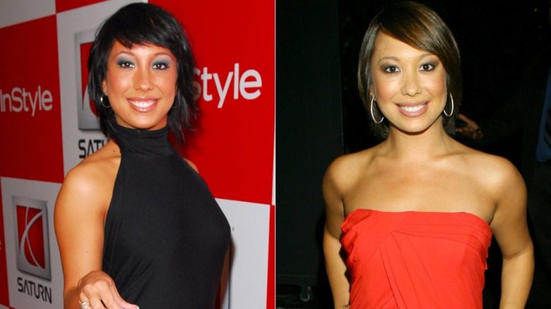 Cheryl Burke souriant et posant lors de deux événements avec sa coupe de cheveux au carré