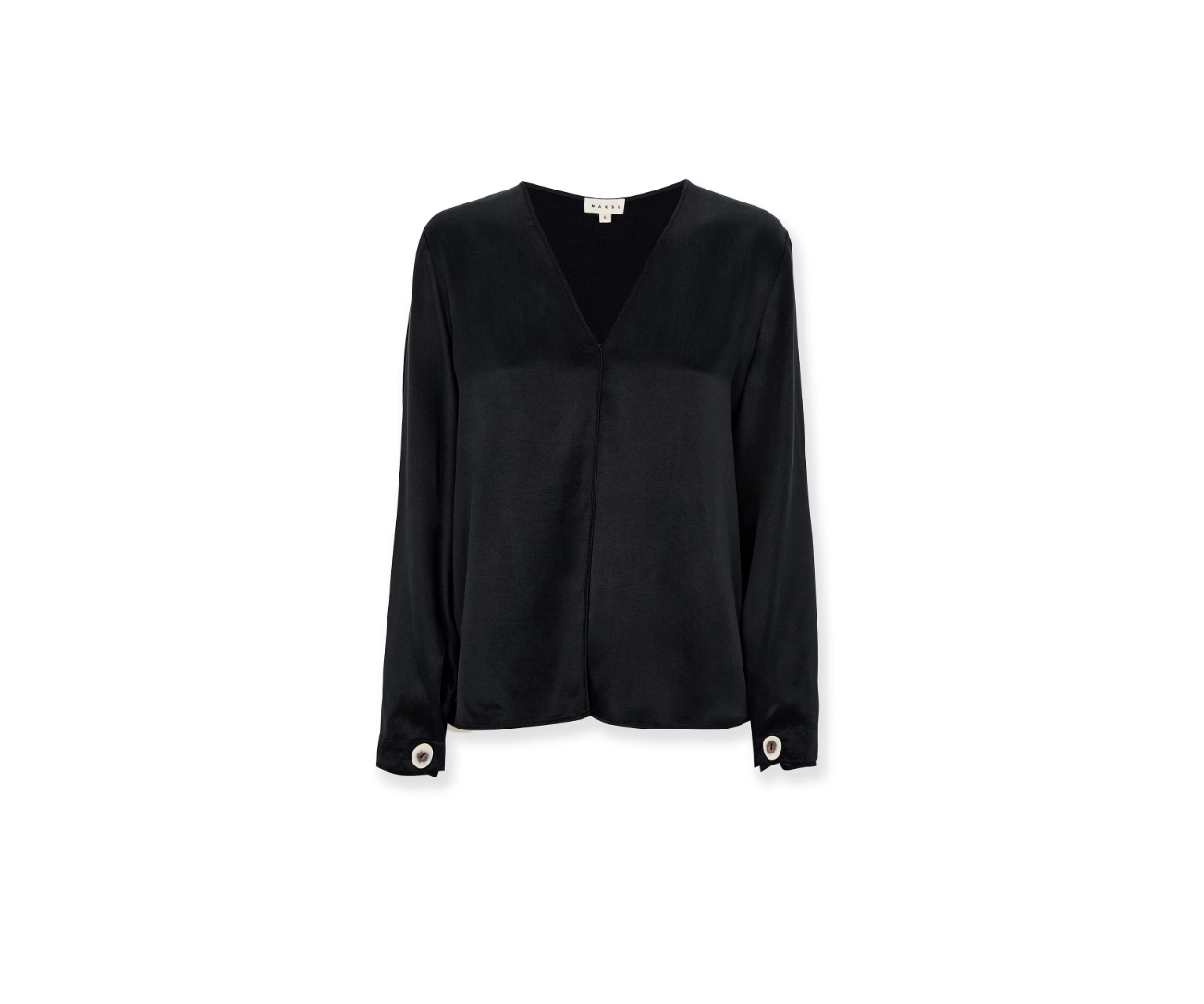 Blouse noire drapée (125 euros)