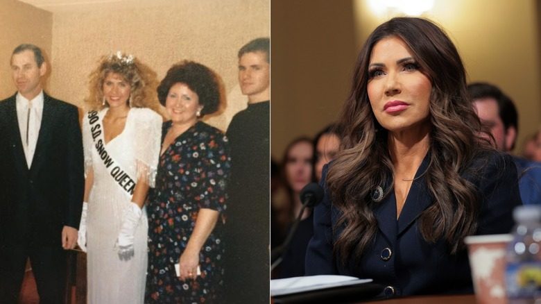 Kristi Noem aux cheveux blonds et aux cheveux foncés