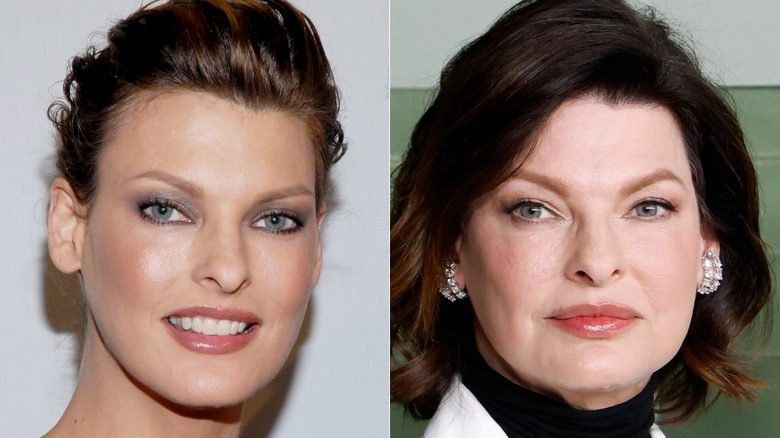 Linda Evangelista assiste à une exposition organisée par Notify au Museum of Modern Art le 15 septembre 2009 à New York (2009) ; Linda Evangelista assiste aux WSJ Magazines Innovator Awards 2024 au Museum of Modern Art le 29 octobre 2024 à New York (2024)