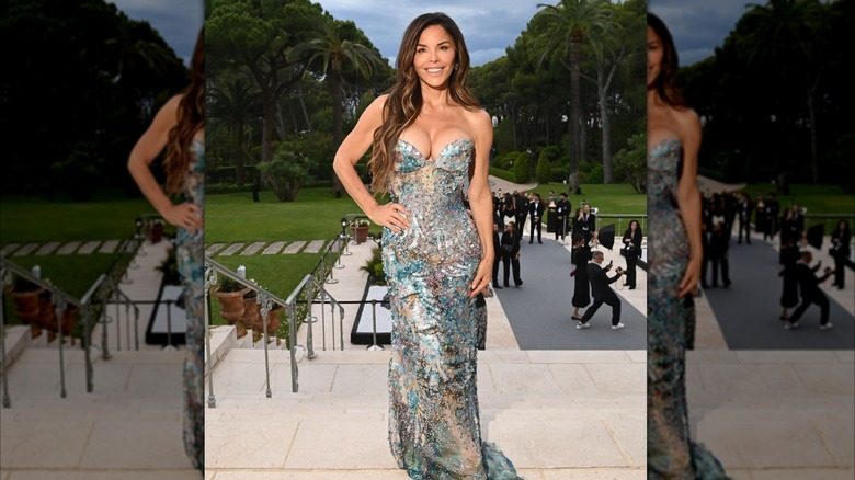 Lauren Sánchez Bezos dans une robe bleue