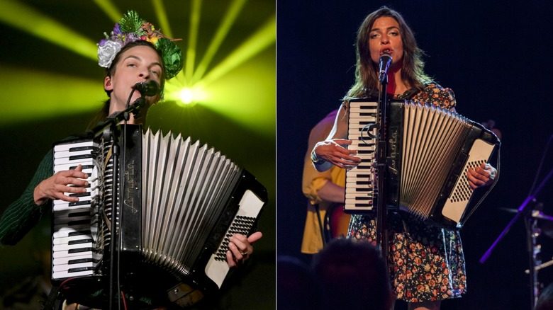 Natalia Tena jouant de l'accordéon