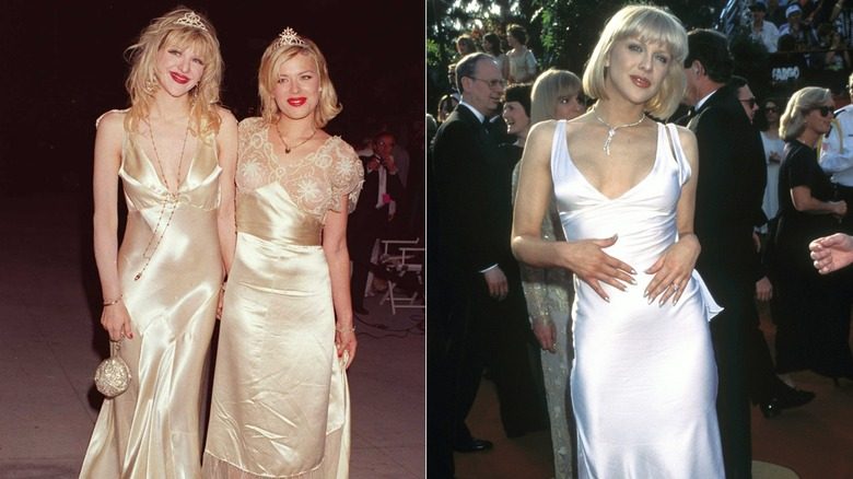 Une photo de Courtney Love à l'afterparty des Oscars de Vanity Fair en 1995 et une d'elle aux Oscars de 1997