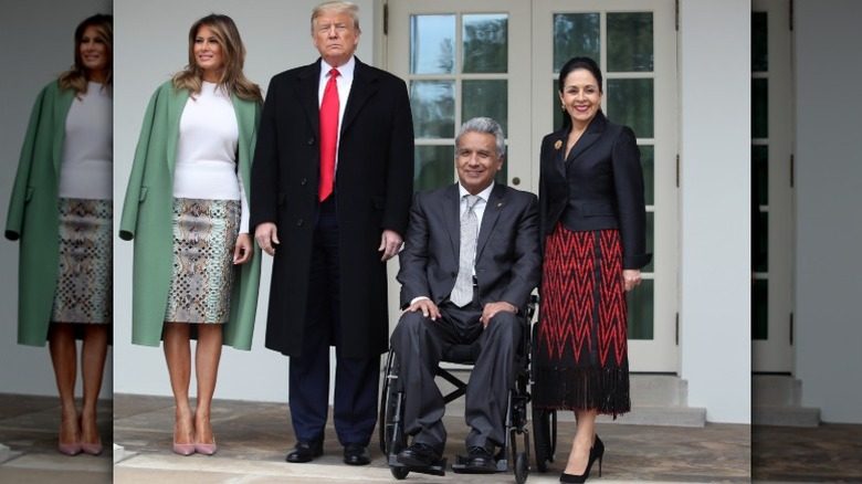 Melania Trump aux côtés de Donald et du premier couple de l'Équateur