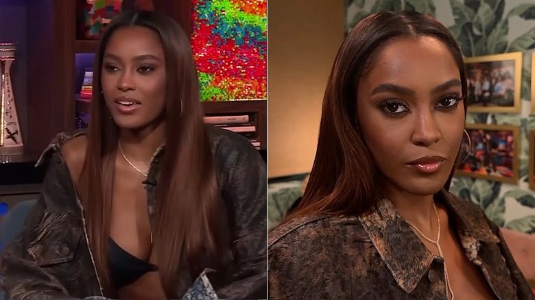 Ciara Miller posant avec des cheveux lisses et lisses