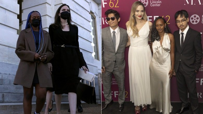 Zahara Jolie et Angelina Jolie à Washington DC et au New York Film Festival avec Maddox et Pax