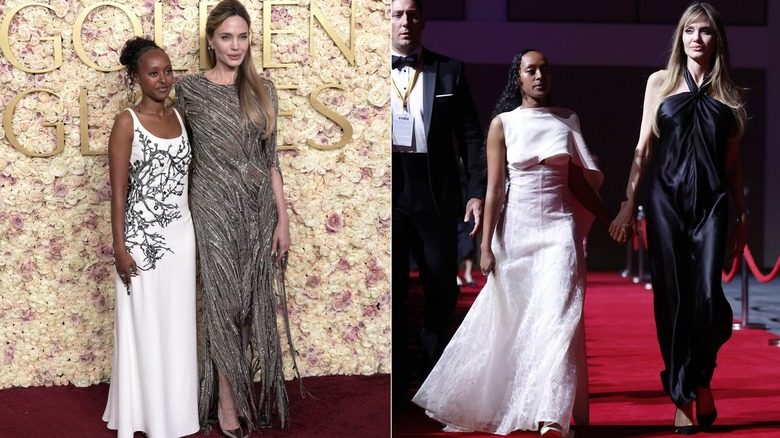 Zahara Jolie et Angelina Jolie aux Golden Globes et aux Palm Spring International Film Awards
