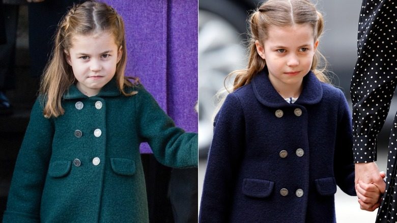 La princesse Charlotte porte des manteaux sombres
