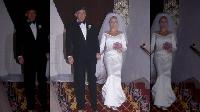 Donald Trump et Marla Maples le jour de leur mariage en 1993
