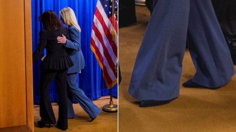 Pam Bondi quitte un point de presse au ministère de la Justice