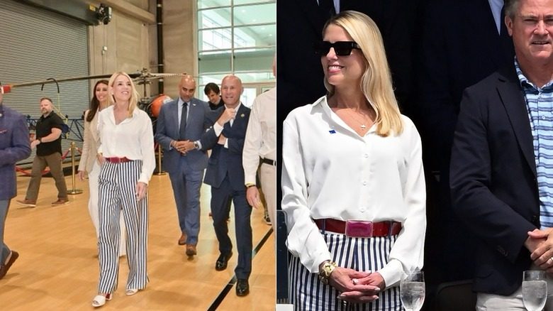 Pam Bondi visite un poste de police et assiste à un événement de la FIFA avec John Wakefield