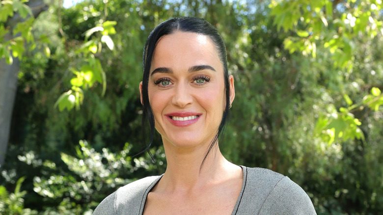 Katy Perry porte un haut gris