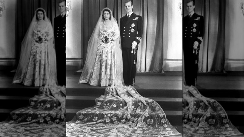 La princesse Elizabeth et Philip Mountbatten le jour de leur mariage en 1947