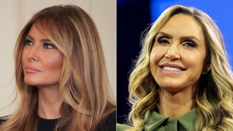 Melania Trump et Lara Trump sourient avec beaucoup de fondement