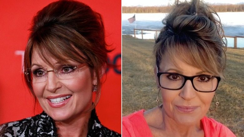 Sarah Palin lors d'un événement en 2010 et 11 ans plus tard en Alaska