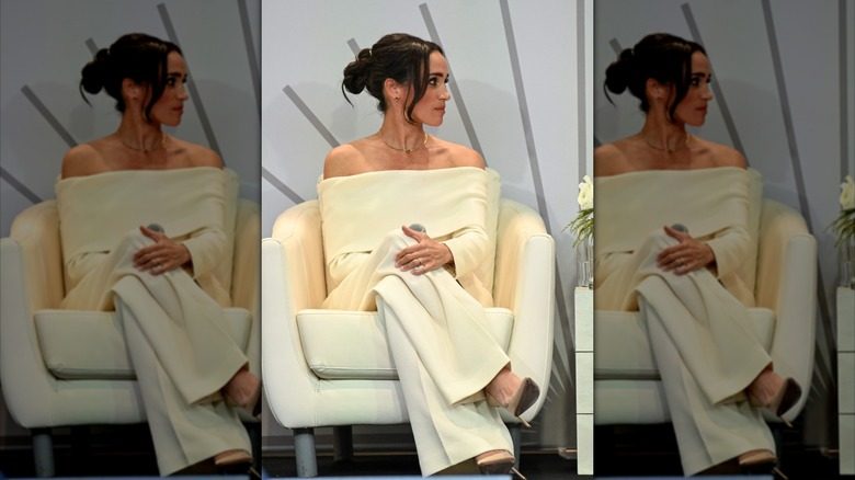 Meghan Markle lors d'un panel pour la Journée mondiale de la santé mentale en octobre 2023.