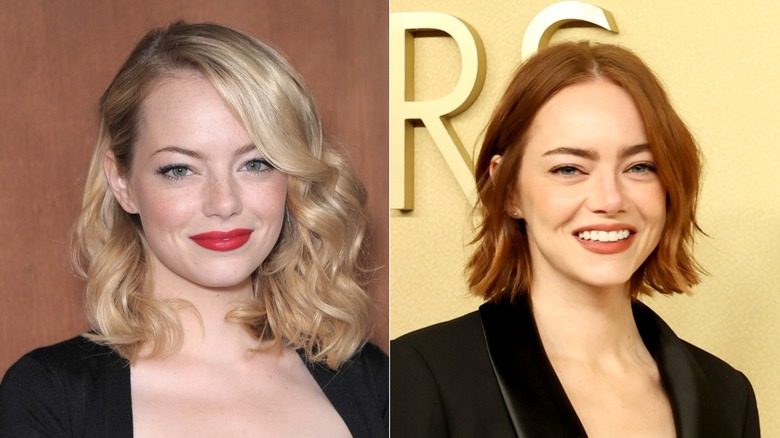 Emma Stone aux cheveux blonds