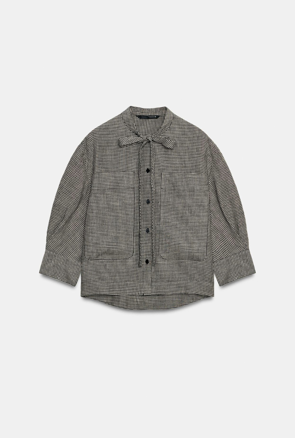 Chemise en lin imprimé à carreaux (39,95 euros) / Réf. 5344/014/070