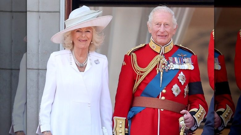 Le roi Charles et la reine Camilla lors de la cérémonie Trooping the Colour en 2025