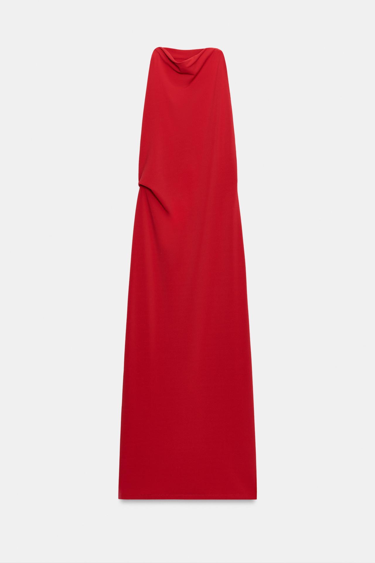 Robe midi rouge, de Zara