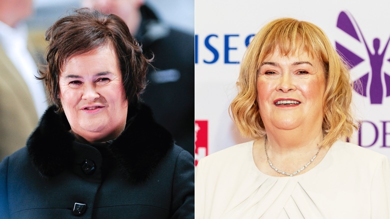 Susan Boyle en 2009 et Susan Boyle en 2024.
