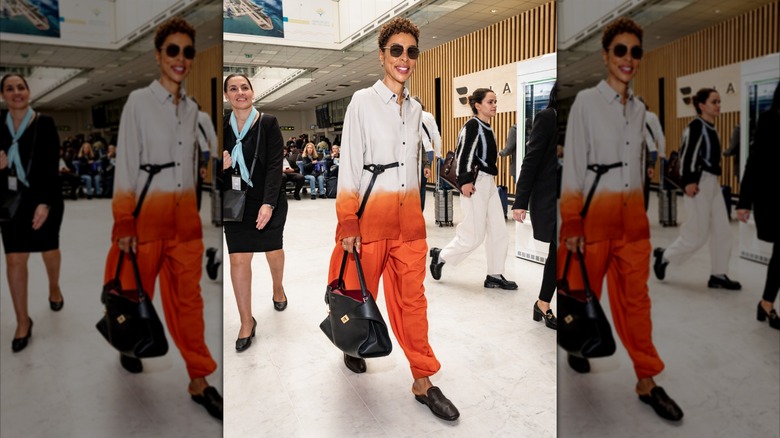 Sophie Okonedo à l'aéroport de Nice.