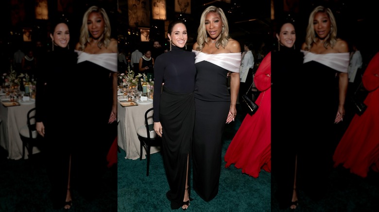 Meghan superbe dans un col roulé blanc et une jupe froncée au gala Baby2Baby 2025