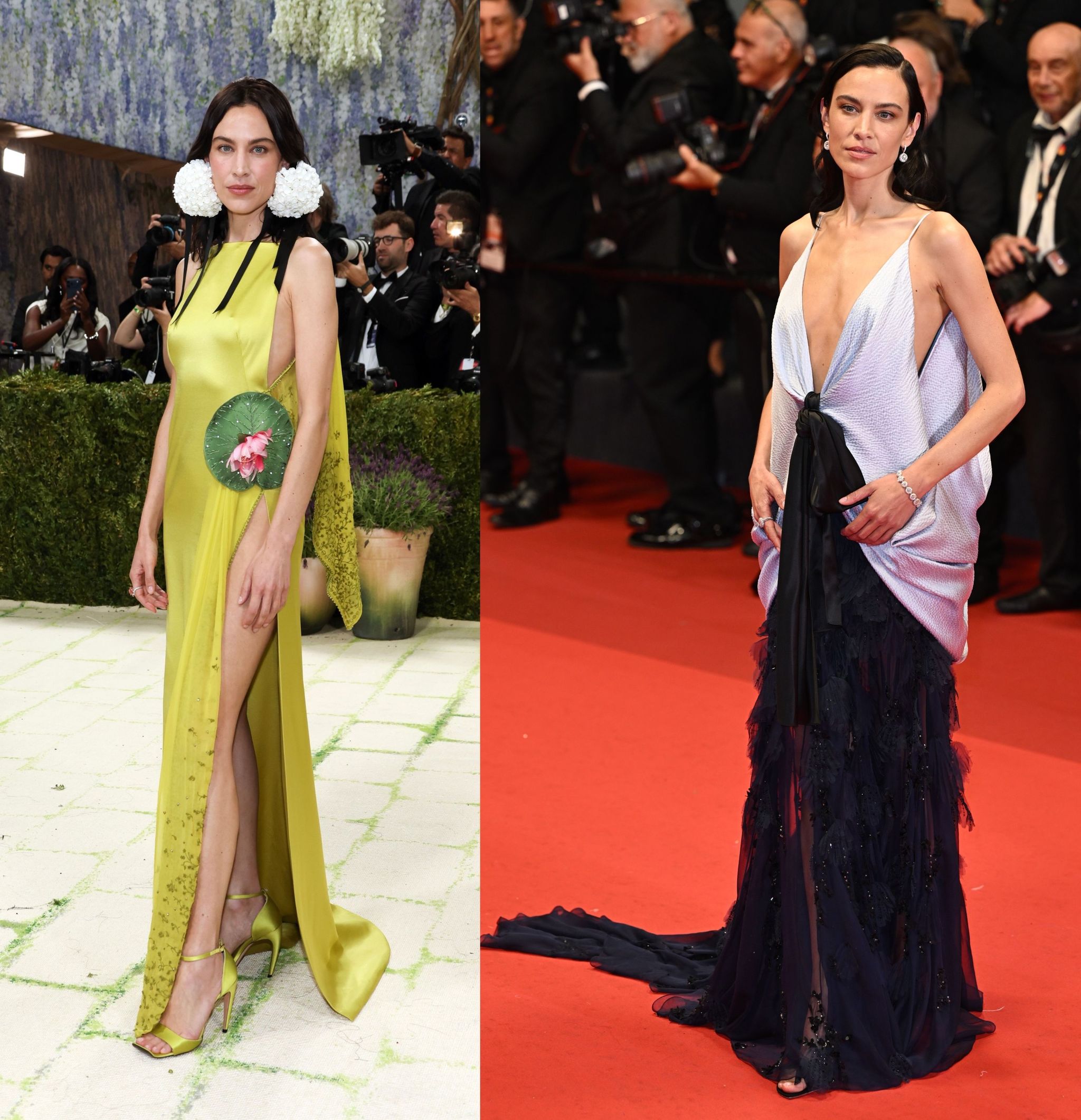 Alexa Chung au MET Gala et sur le tapis rouge à Cannes cette année.