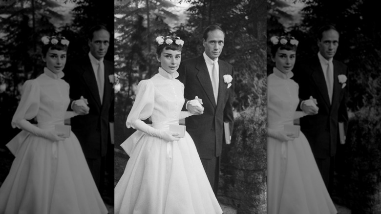 Le mariage d'Audrey Hepburn et Mel Ferrer en 1954